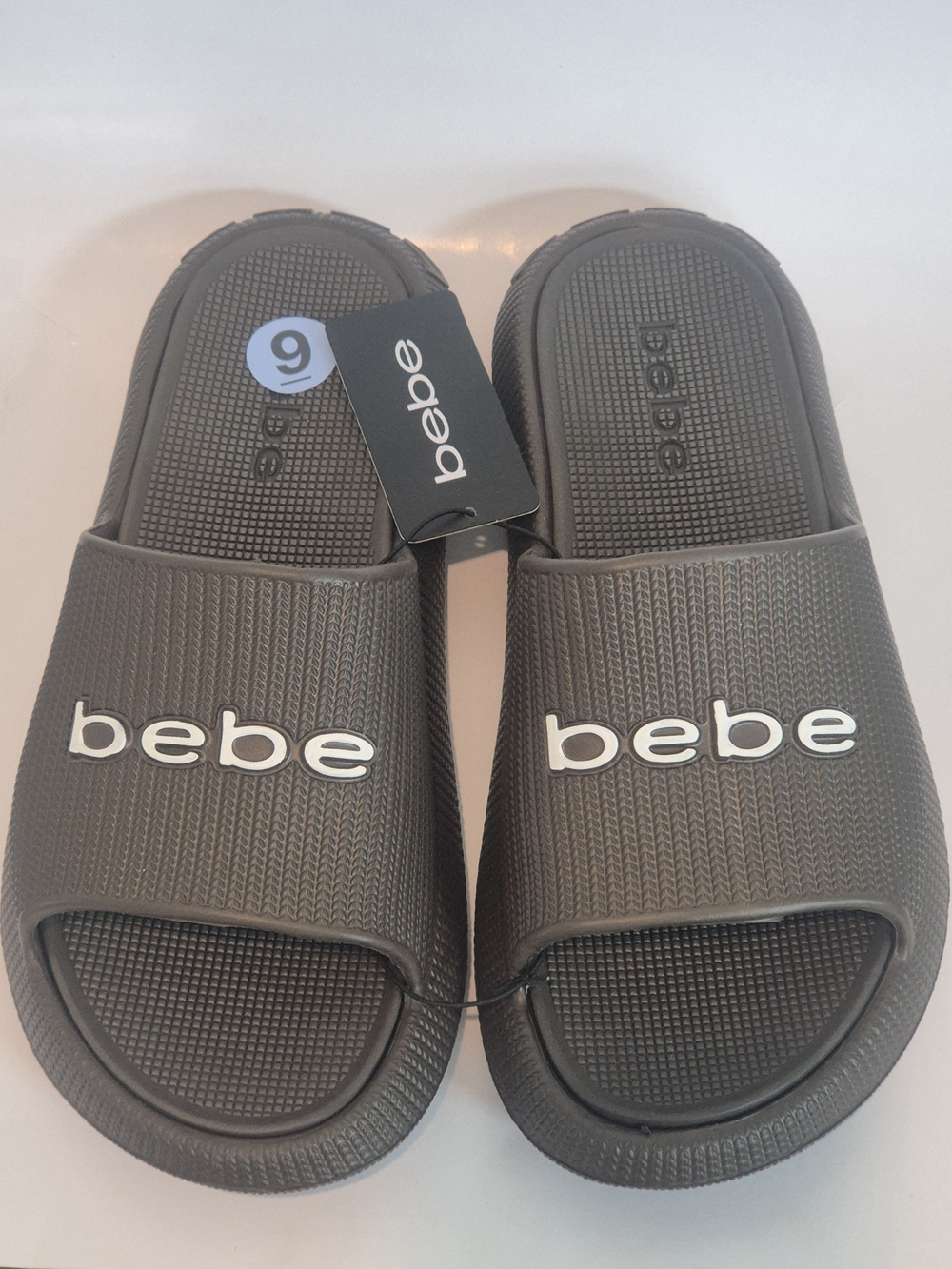 Stylish Brown Slip-On Slide Sandals Women’s US 9 Logo NWT